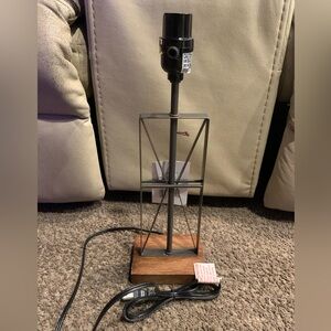 Industrial Metal and Wood Table Lamp